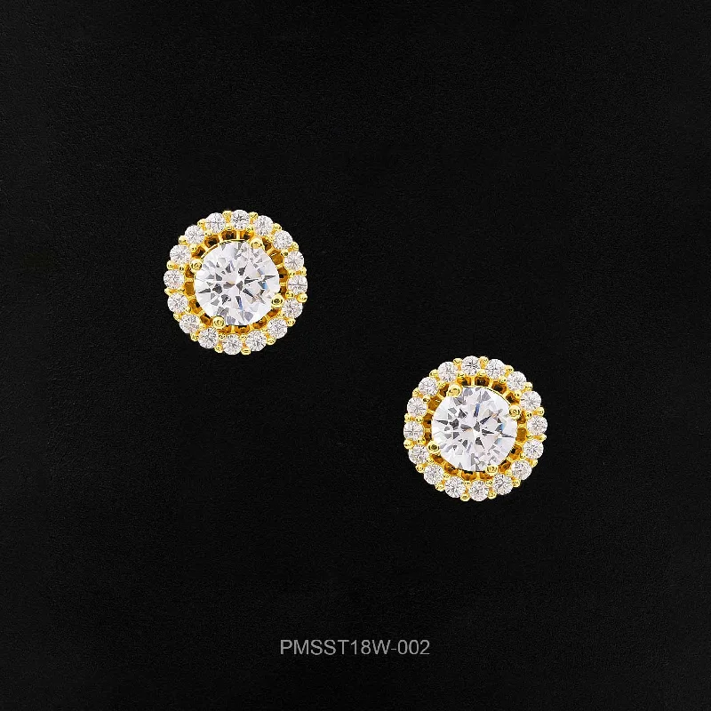 women's birthstone earrings-PREMIUM STONE STUD PMSST18W-002