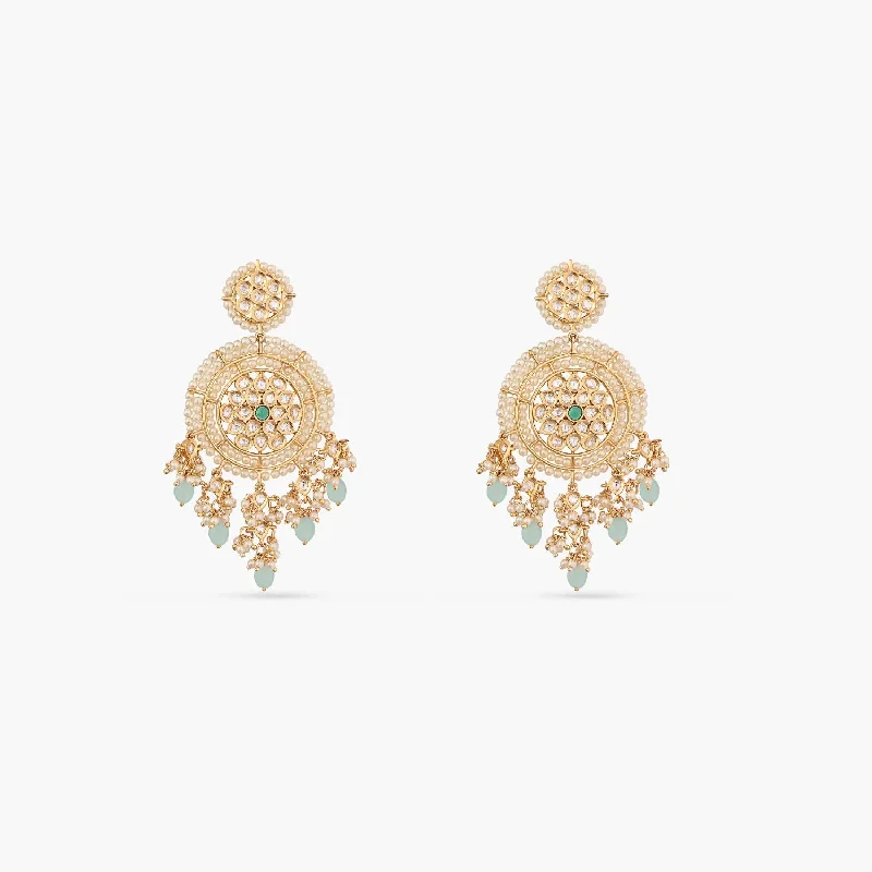 women's tree of life earrings-Bhavana Grand Kundan Chandbali Earrings