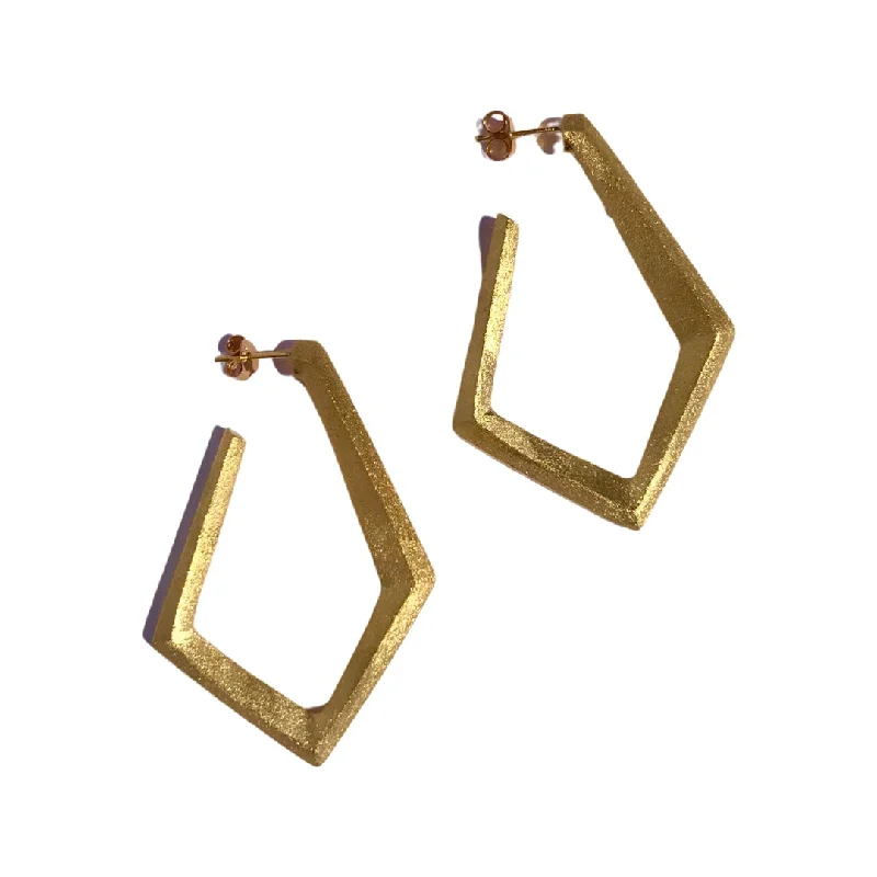 women's stud earrings-Large Polygon Earrings