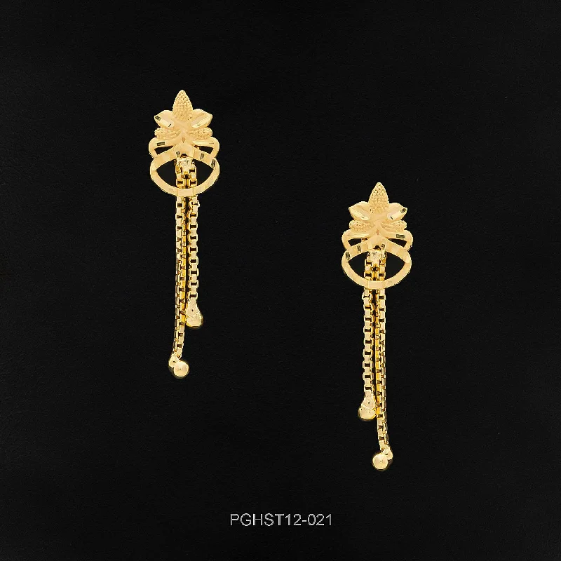 women's timeless earrings-GOLDEN HANGING STUD PGHST12-021