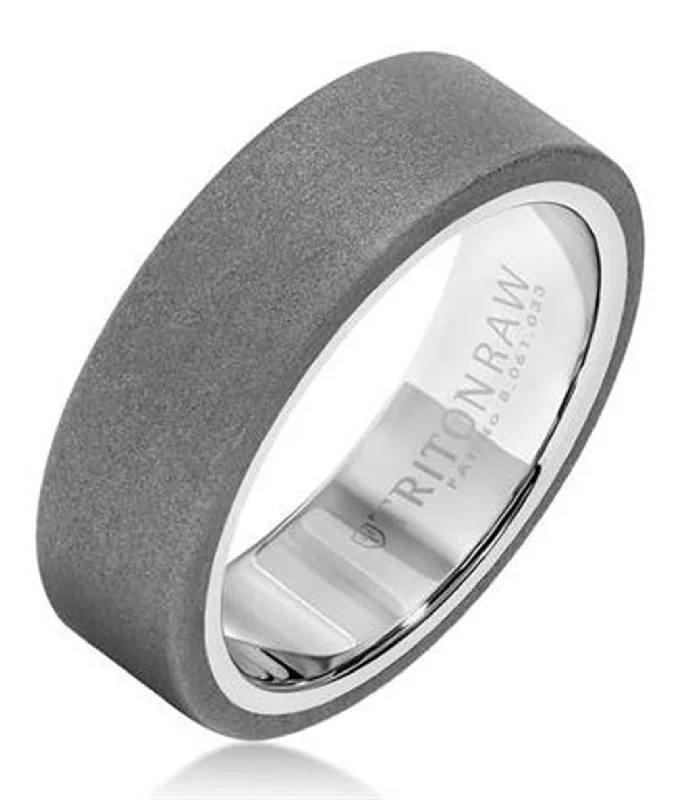 women's radiant-cut engagement rings-Raw Tungsten Matte 9mm Flat Wedding Band