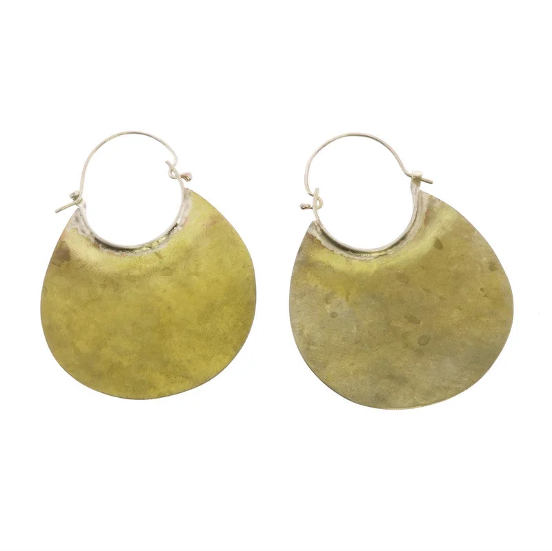 women's trendy earrings-Brass Earrings, Drop