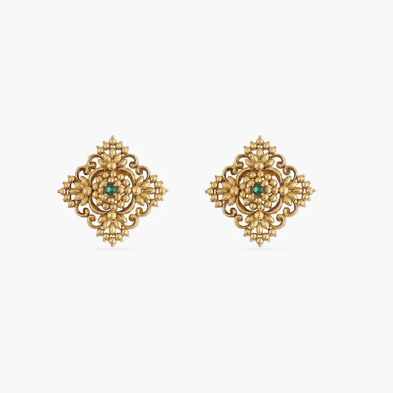 women's short earrings-Aastha Antique Stud Earrings