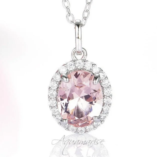 women's galaxy necklaces-Iris Morganite Necklace- Sterling Silver