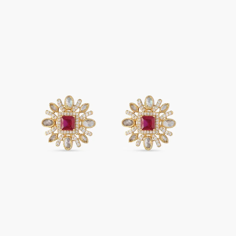 women's chain earrings-Gaula Nakshatra CZ Stud Earrings