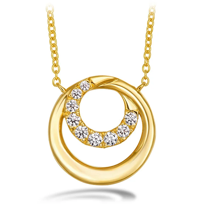 women's diamond necklaces-Hearts On Fire Optima Circle Diamond Pendant Necklace