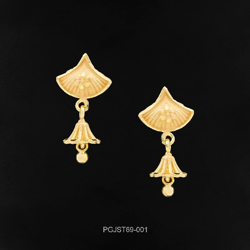 women's platinum earrings-GOLDEN JIMIKKA STUD PGJST69-001