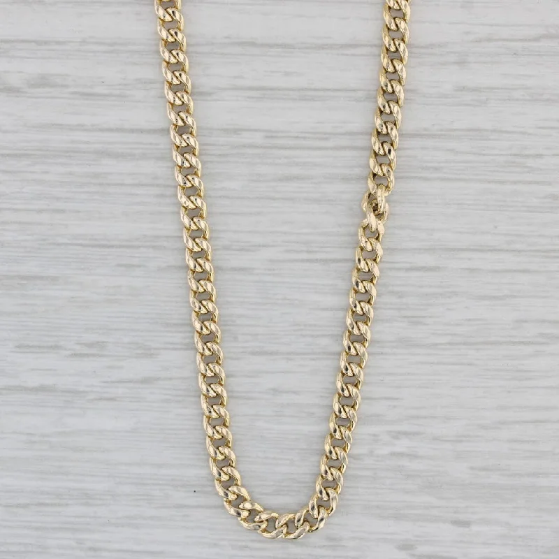 women's box chain necklaces-Curb Chain Necklace 10k Yellow Gold 22" 3.7mm