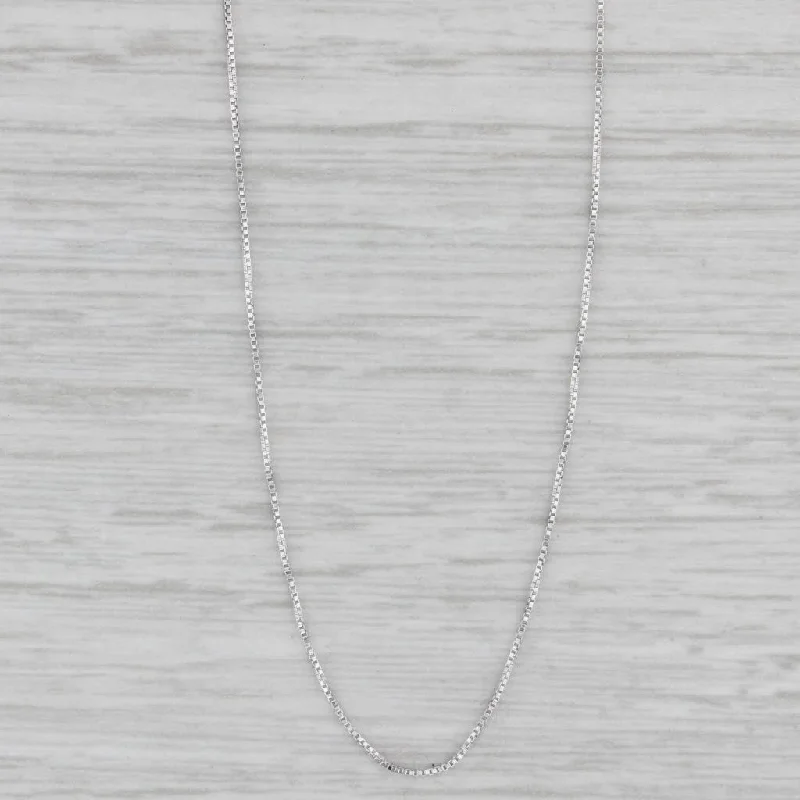 women's symbolic necklaces-18.5" 0.5mm Box Chain Necklace 10k White Gold