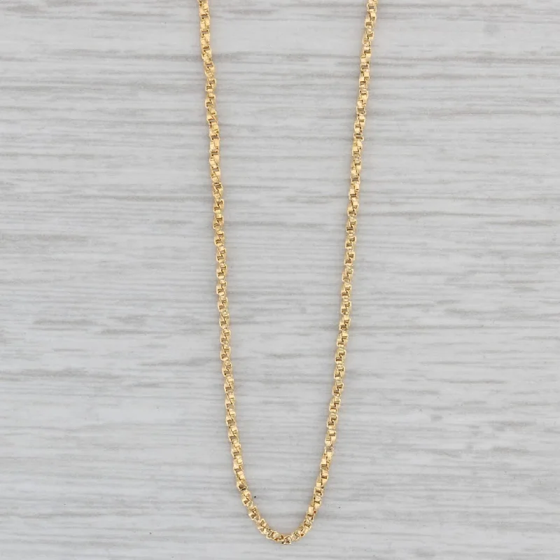 women's sustainable necklaces-16" Twist Box Chain Necklace 14k Yellow Gold 1.1mm