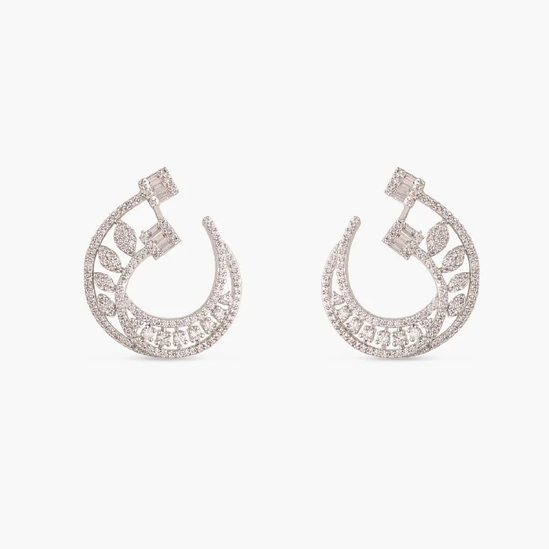 women's timeless earrings-Zoya Nakshatra CZ Hoop Earrings