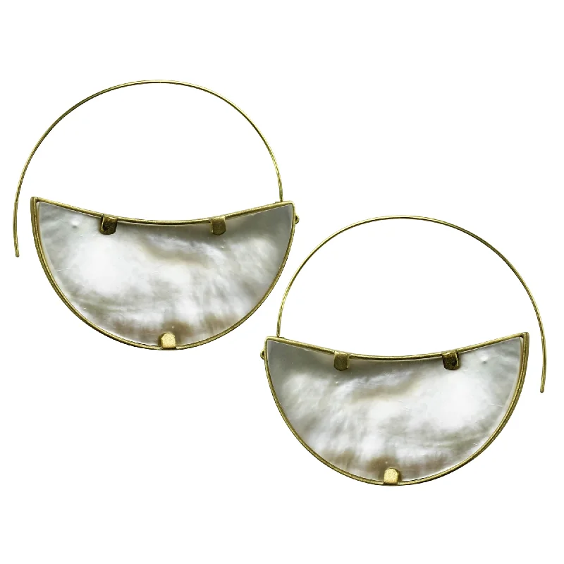 women's dainty earrings-Layla Earrings, Mother of Pearl