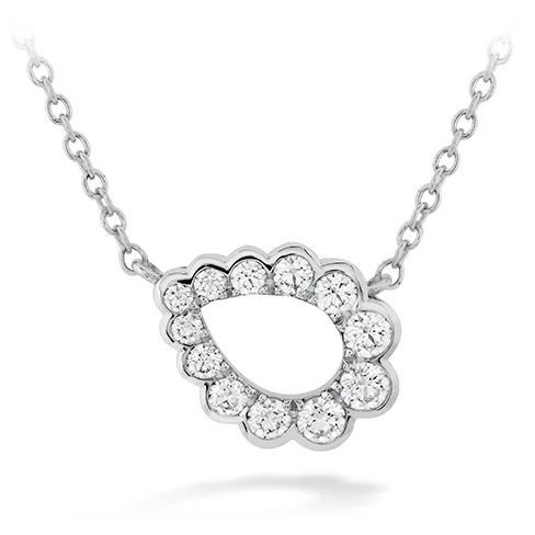 women's layered necklaces-Hearts On Fire Aerial Regal Scroll Teardrop Diamond Necklace