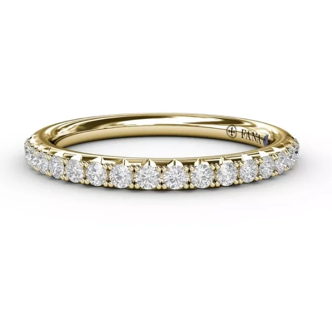 women's moon engagement rings-Fana 14K Yellow Gold Pave Diamond Wedding Band