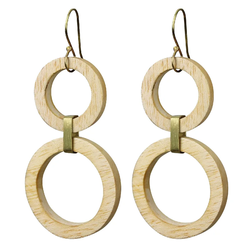 women's gold earrings-Lomas Earrings, Light Wood