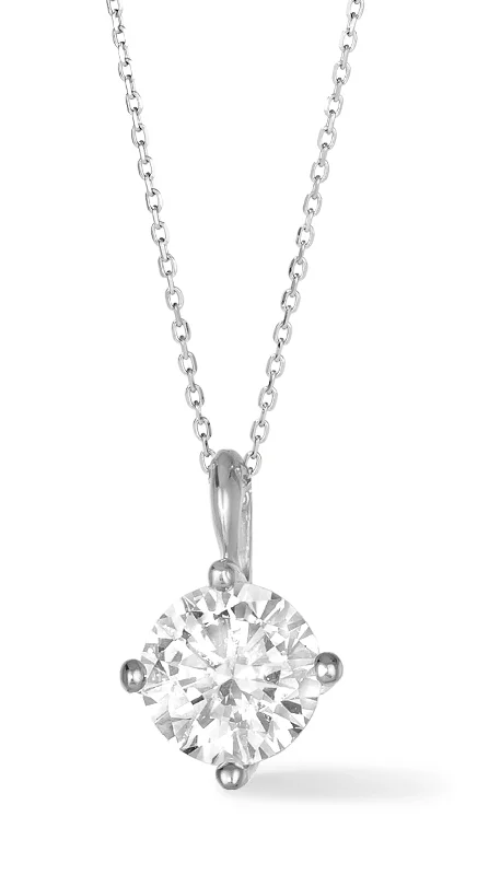 women's lab-grown diamond necklaces-3/4 Carat Diamond Solitaire Necklace