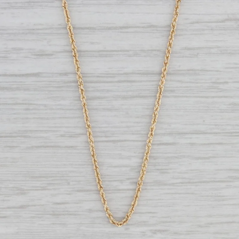 women's pearl necklaces-18" Rope Chain Necklace 14k Yellow Gold Lobster Clasp