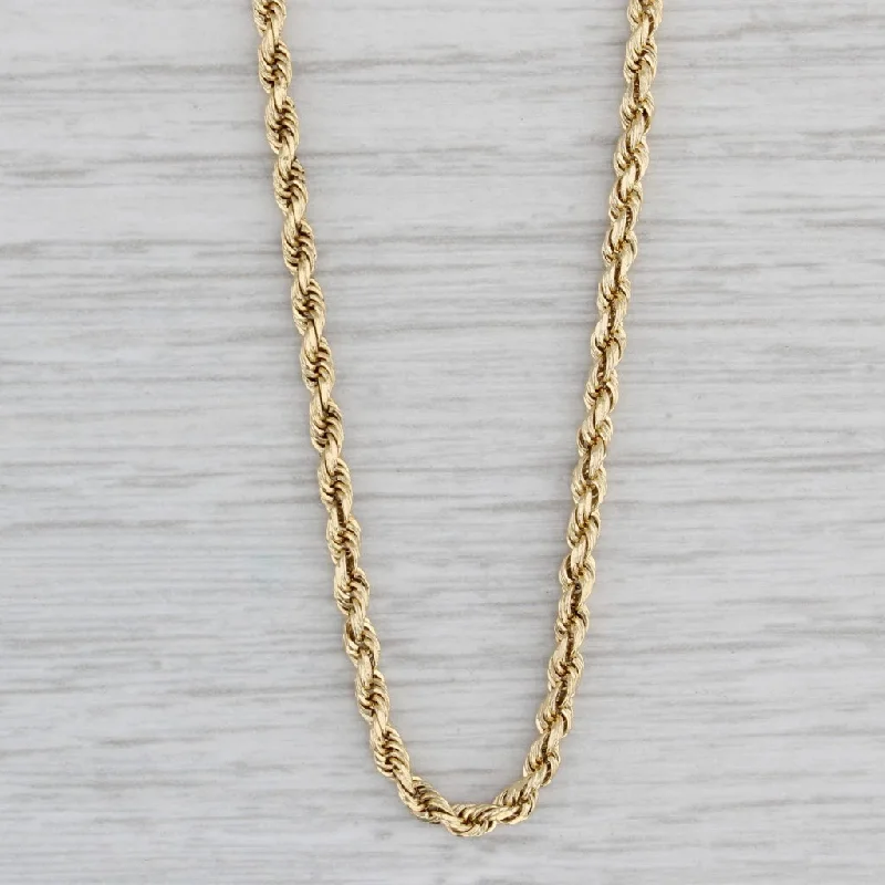 women's turquoise necklaces-26.25" 2.1mm Rope Chain Necklace 14k Yellow Gold Lobster Clasp