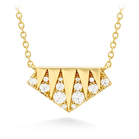 women's astrology necklaces-Hearts On Fire Triplicity Golden Diamond Necklace