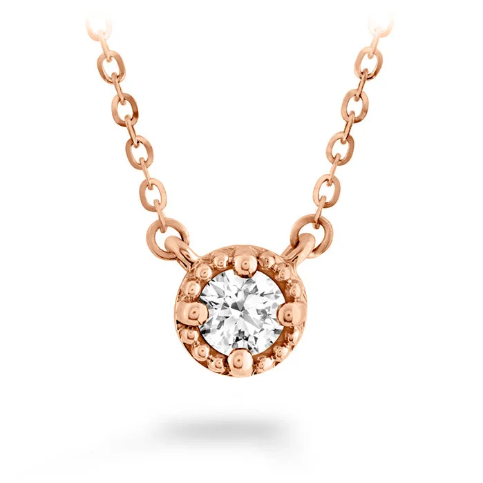 women's opal necklaces-Hearts On Fire Liliana Milgrain Single Diamond Pendant Necklace