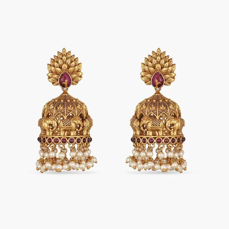 women's dainty earrings-Vainavi Antique Earrings