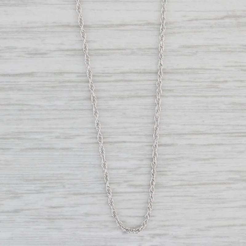 women's astrology necklaces-Rope Chain Necklace 14k White Gold 17.75" 0.9mm