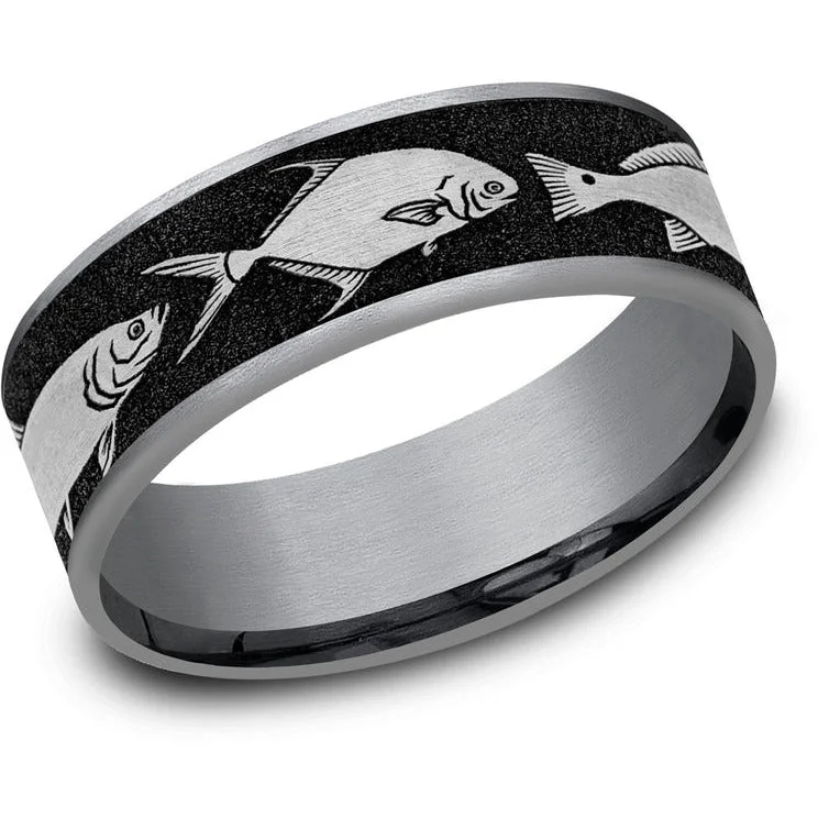 women's double-band engagement rings-Brook & Branch "The Skiff" Tantalum & Titanium Wedding Band