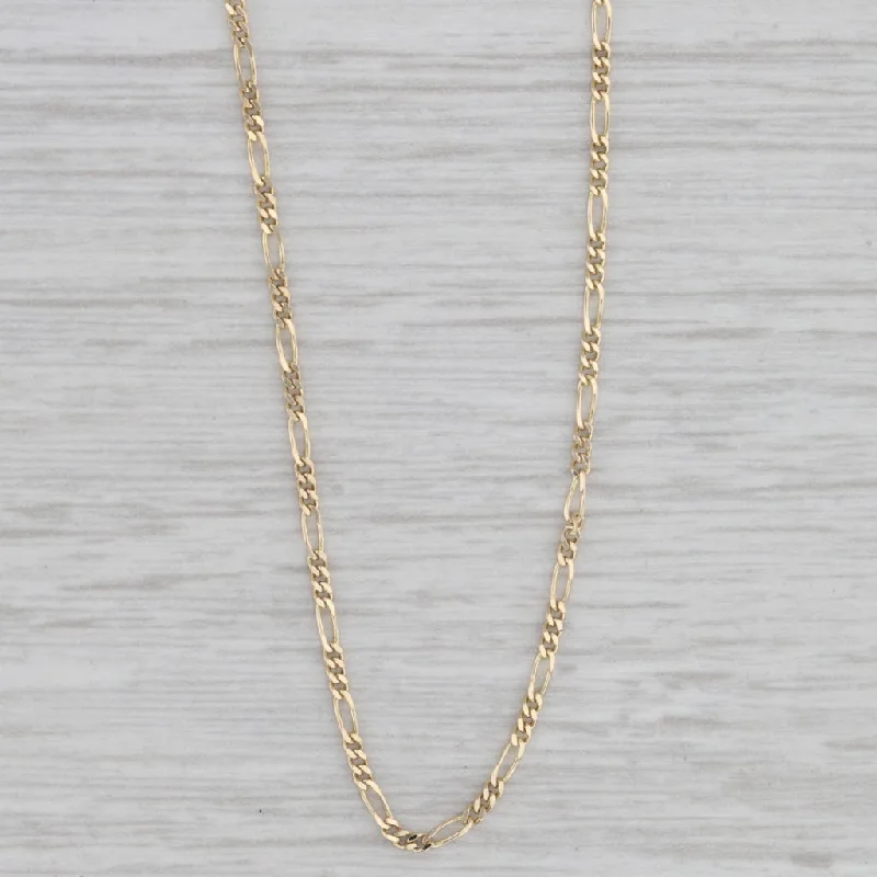 women's elegant necklaces-20" 1.3mm Figaro Chain Necklace 14k Yellow Gold