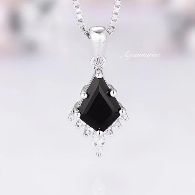 women's lab-grown diamond necklaces-Skye Kite™  Kite Black Onyx Pendant Necklace- Sterling Silver