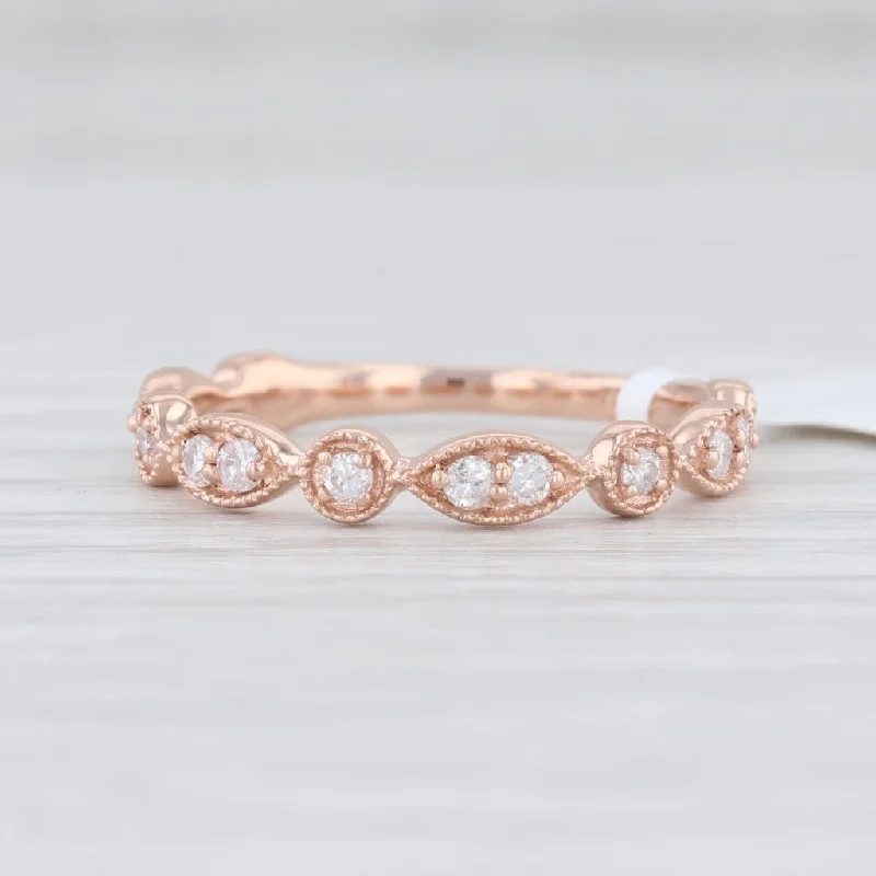 women's bar engagement rings-New Diamond Stackable Ring 14k Rose Gold Wedding Band Women's Stacking Size 6.75