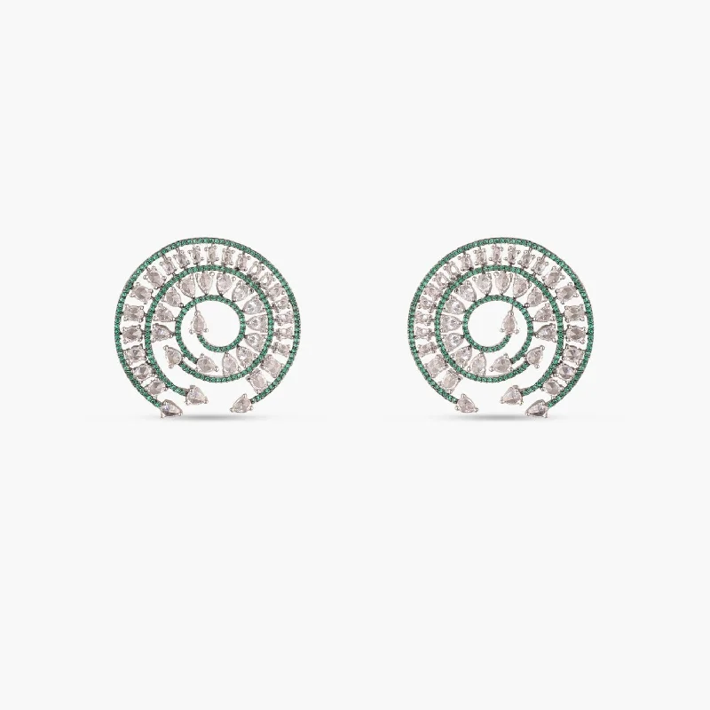 women's gemstone earrings-Elaine Nakshatra CZ Stud Earrings