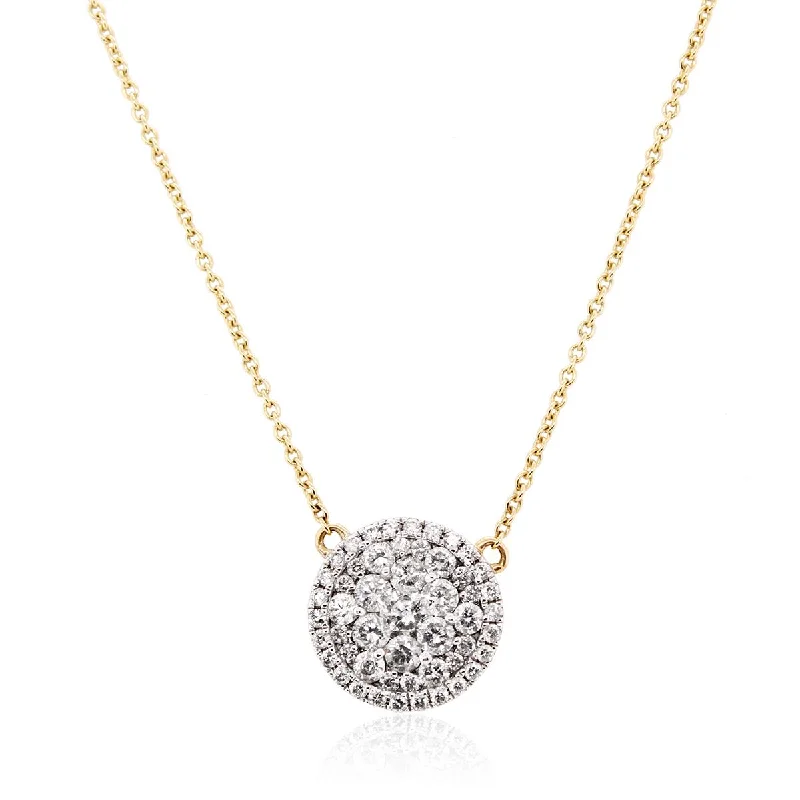 women's infinity necklaces-TWO-TONE GOLD DIAMOND PAVE NECKLACE, 1.05 CT TW