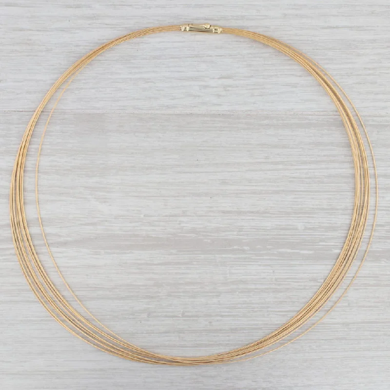 women's ethical necklaces-17.75" Collar Necklace 18k Yellow Gold 10 Strand Snap Clasp