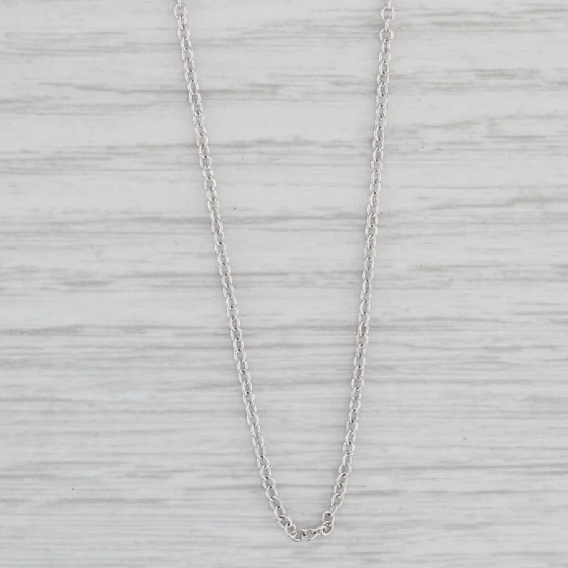 women's sapphire necklaces-18” Cable Chain Necklace 18k White Gold Italy 1.6mm