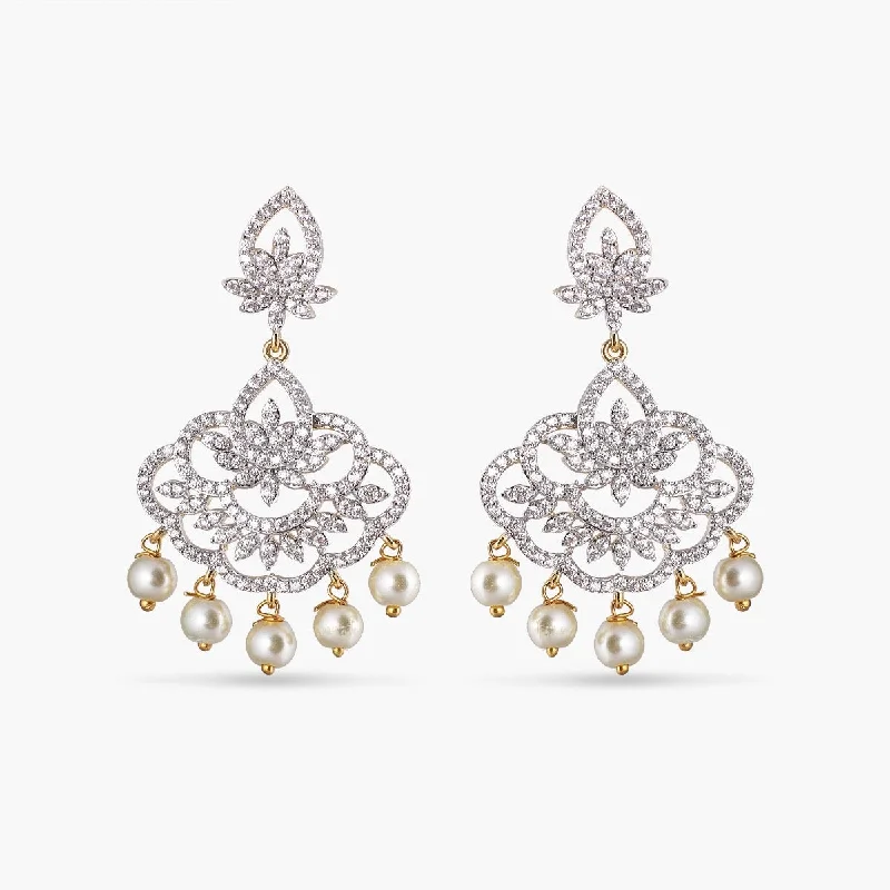 women's handcrafted gemstone earrings-Kuhu Nakshatra CZ Earrings