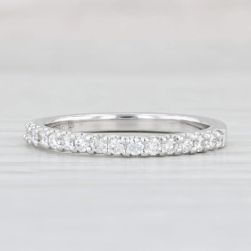 women's delicate engagement rings-New Beverley K 0.34ctw Diamond Wedding Band 18k White Gold Sz 6.5 Ring Stackable