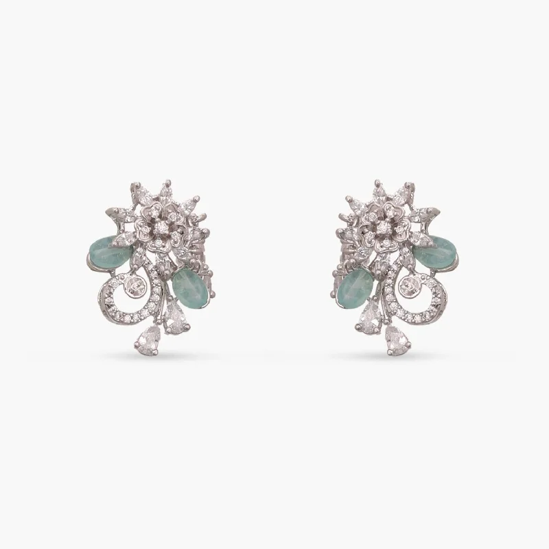 women's diamond earrings-Bloom Minimal CZ Stud Earrings