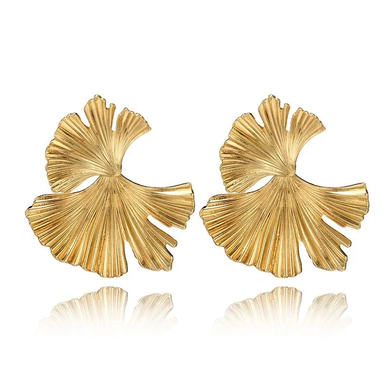 women's crystal earrings-Leaf Earrings