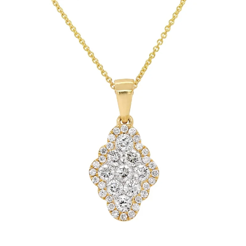 women's chic necklaces-MODERN YELLOW GOLD NECKLACE WITH 37 DIAMONDS, .46 CT TW