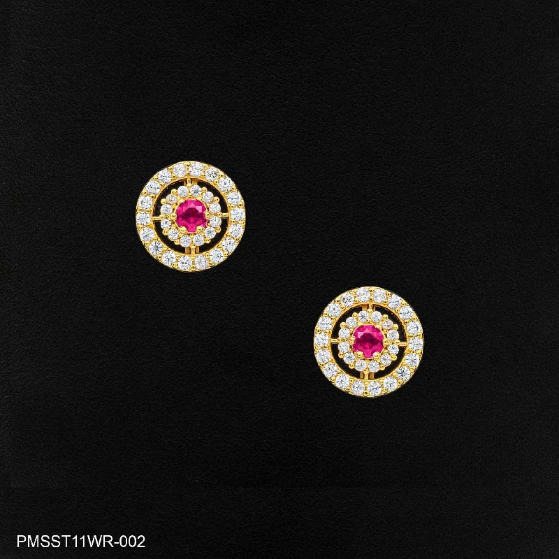 women's chic earrings-PREMIUM STONE STUD PMSST11WR-002