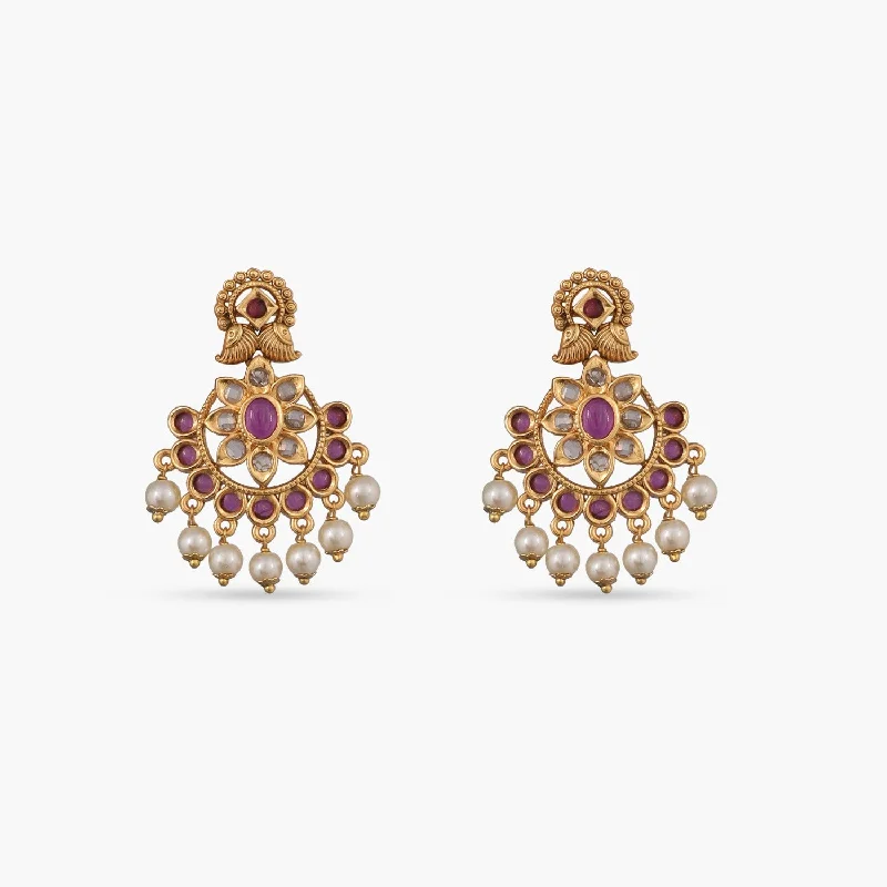 women's nickel-free earrings-Neetu Antique Chandbali Earrings