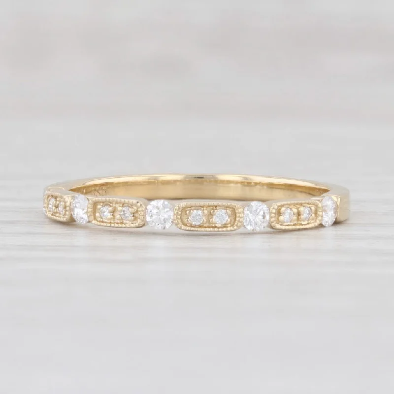 women's bohemian engagement rings-New VS2 Diamond Stacking Ring 14k Yellow Gold Size 6.75 Wedding Band Stackable