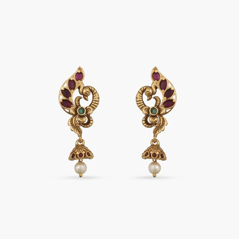 women's gold earrings-Abhaya Antique Earrings