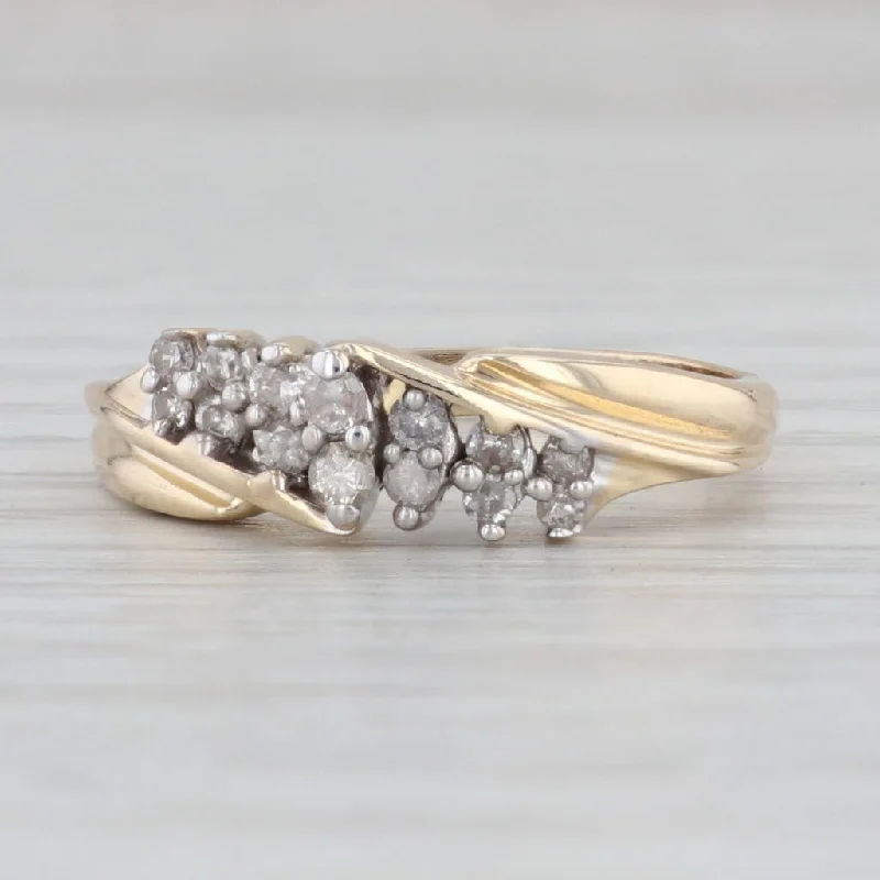 women's vintage engagement rings-0.20ctw Diamond Wedding Band 10k Yellow Gold Sz 7.25 Stackable Anniversary Ring