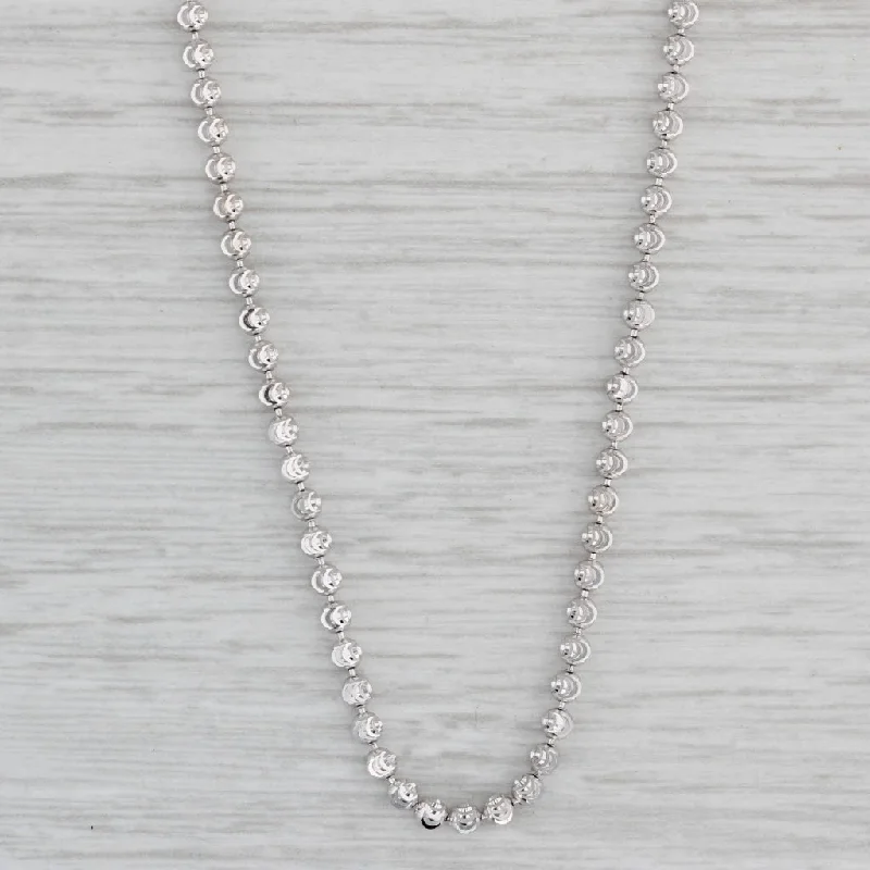 women's cross necklaces-Shimmering Bead Necklace 10k White Gold 27.75" 2.3mm Italian