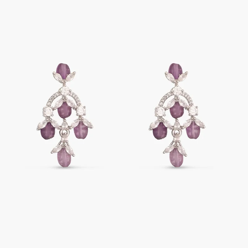 women's huggie earrings-Camellia Nakshtra CZ Drop Earrings