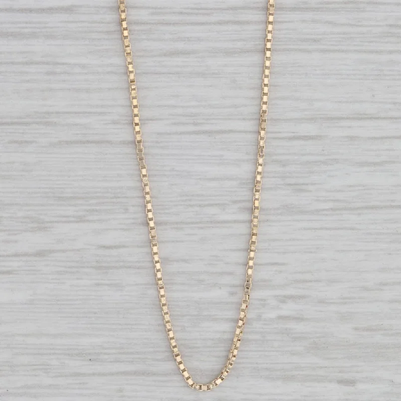 women's chic necklaces-18.5" 1mm Box Chain Necklace 14k Yellow Gold Italian