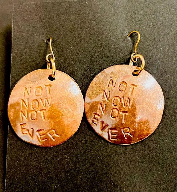 women's chic earrings-Not Now Not Ever Parliament House disc earrings