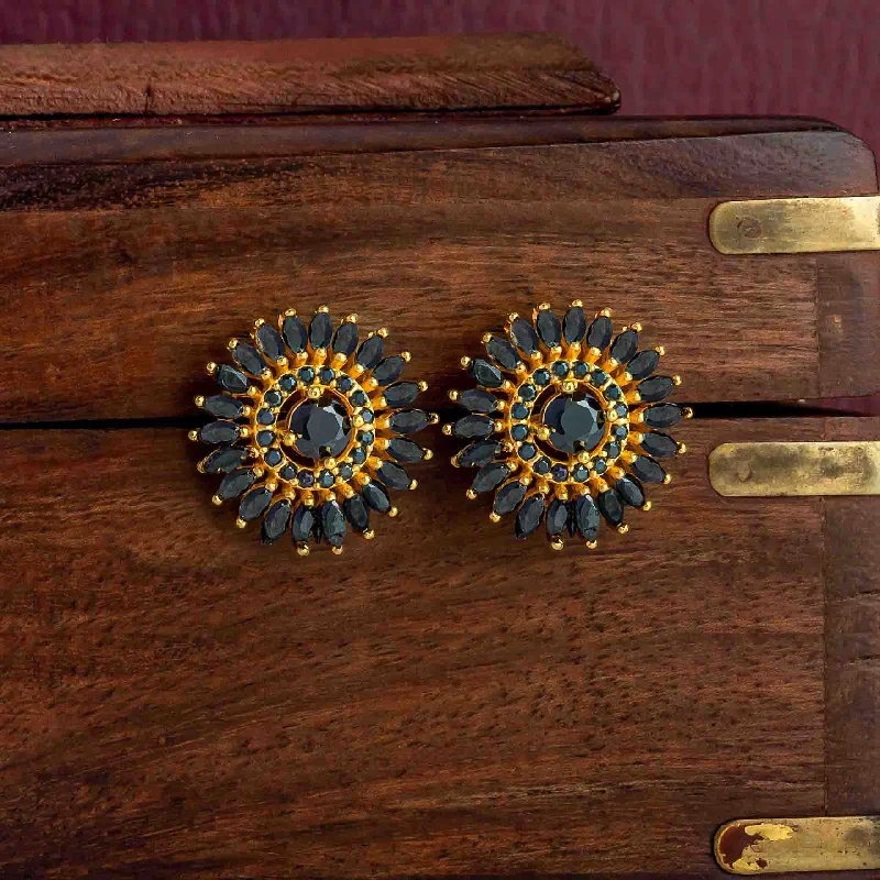 women's antique earrings-Stone Stud PSST10B-081