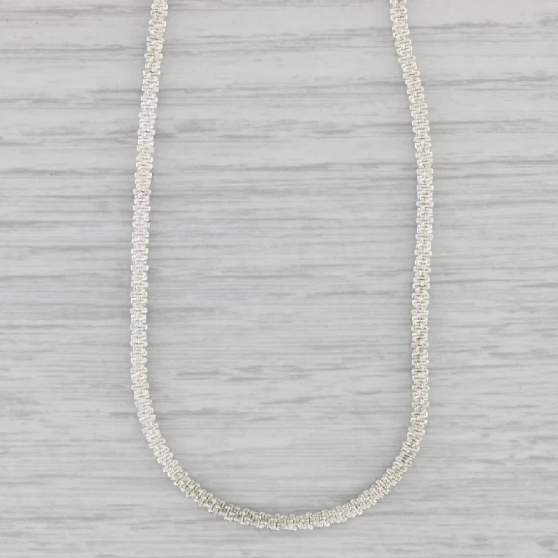 women's handmade necklaces-15.75" 2.5mm Popcorn Chain Necklace Sterling Silver Italian